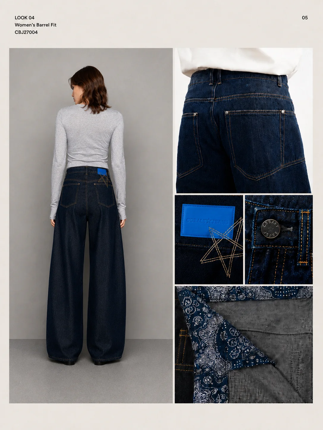 와이드 배럴핏 데님팬츠 여성 (Wide barrel denim pants) CBJ27002