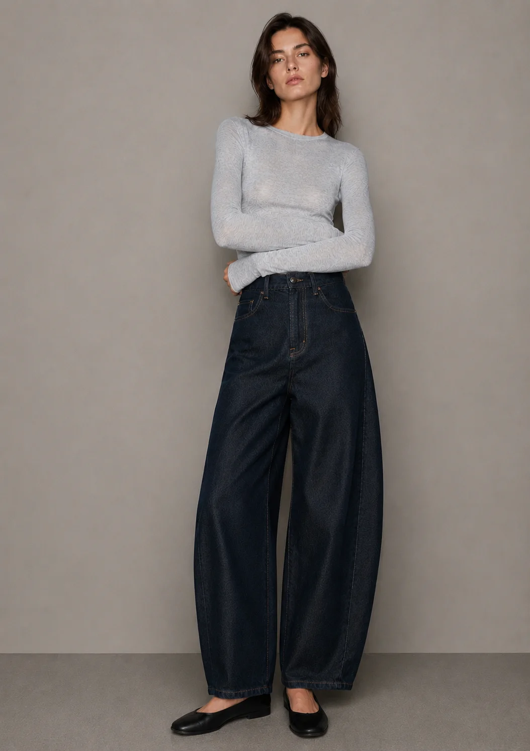 와이드 배럴핏 데님팬츠 여성 (Wide barrel denim pants) CBJ27002