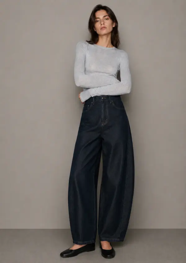 와이드 배럴핏 데님팬츠 여성 (Wide barrel denim pants) CBJ27002